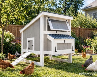 Small Chicken Coop Plans DIY: 6-Chicken Shed Design (PDF Digital Download)