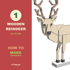 Wooden Reindeer Plans for Christmas Decoration - How to Make a Reindeer Craft DIY PDF Download