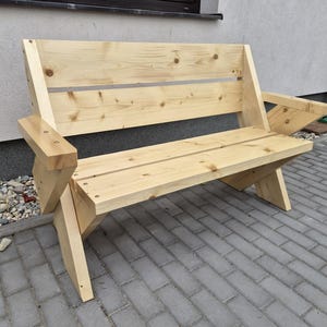 Leopold Bench Plans 58x24 in - DIY Garden Bench with Backrest and Armrest