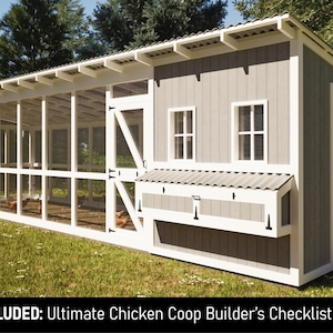 Walk-in Chicken Coop Plans: Large Shed-Roof Coop for 20–24 Chickens (PDF Download)