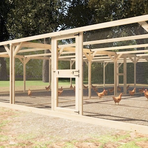 Large Chicken Run Plans 30x40 for 100-120 Chickens, Large Chicken Pens 2 Side by Side, DIY How to Woodworking Digital Download PDF