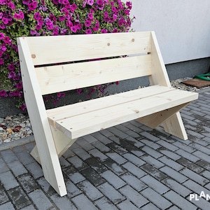 Leopold Bench Plans 51x24 in - DIY Garden Bench with Backrest