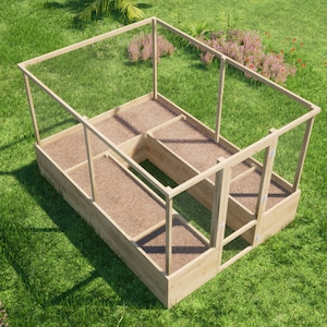 8x11 ft Raised Garden Bed with Deer Fence Plans (PDF Download)