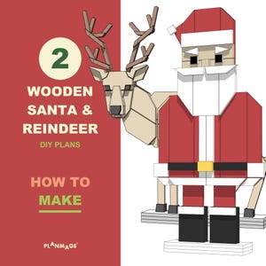 Wooden Santa and Reindeer DIY Plans: Christmas Decoration (PDF Download)