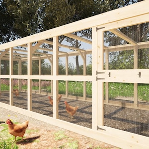 Chicken Run Plans 8x24 for 25 Chickens DIY Large Chicken Pen Plans PDF Download
