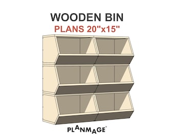 Wooden Bin Plans 20x15 in - DIY PDF Instructions Instant Download