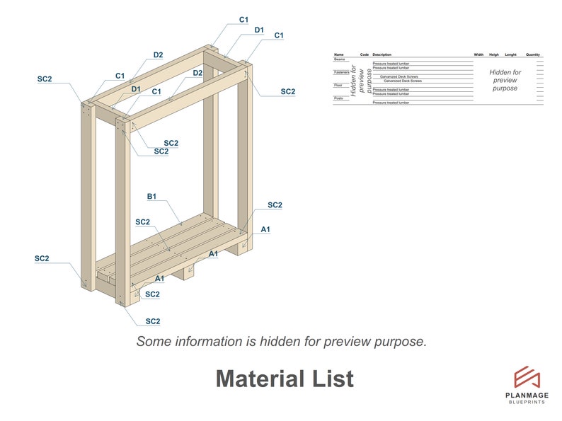 Diy Material Rack Plan.pdf Firewood Rack Plans 1.5x4 Ft - DIY Wood Rack - Etsy