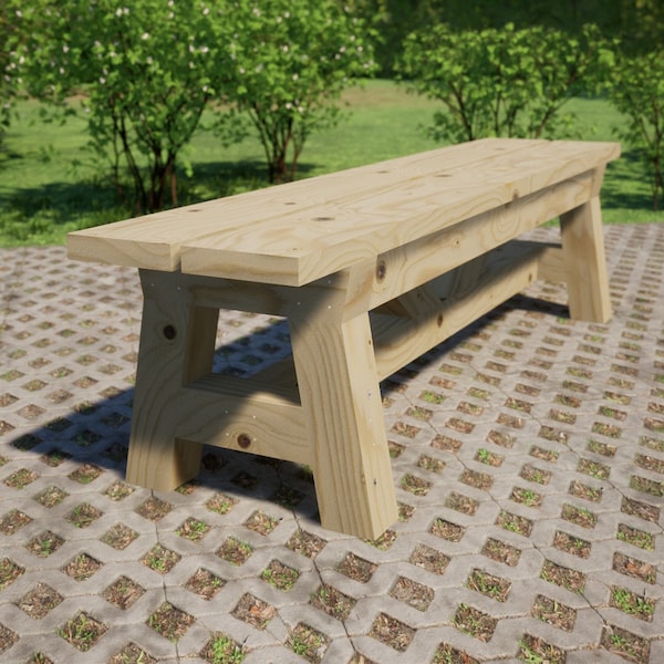 Farm Bench Plans 72x15 in - DIY Outdoor Bench Plans