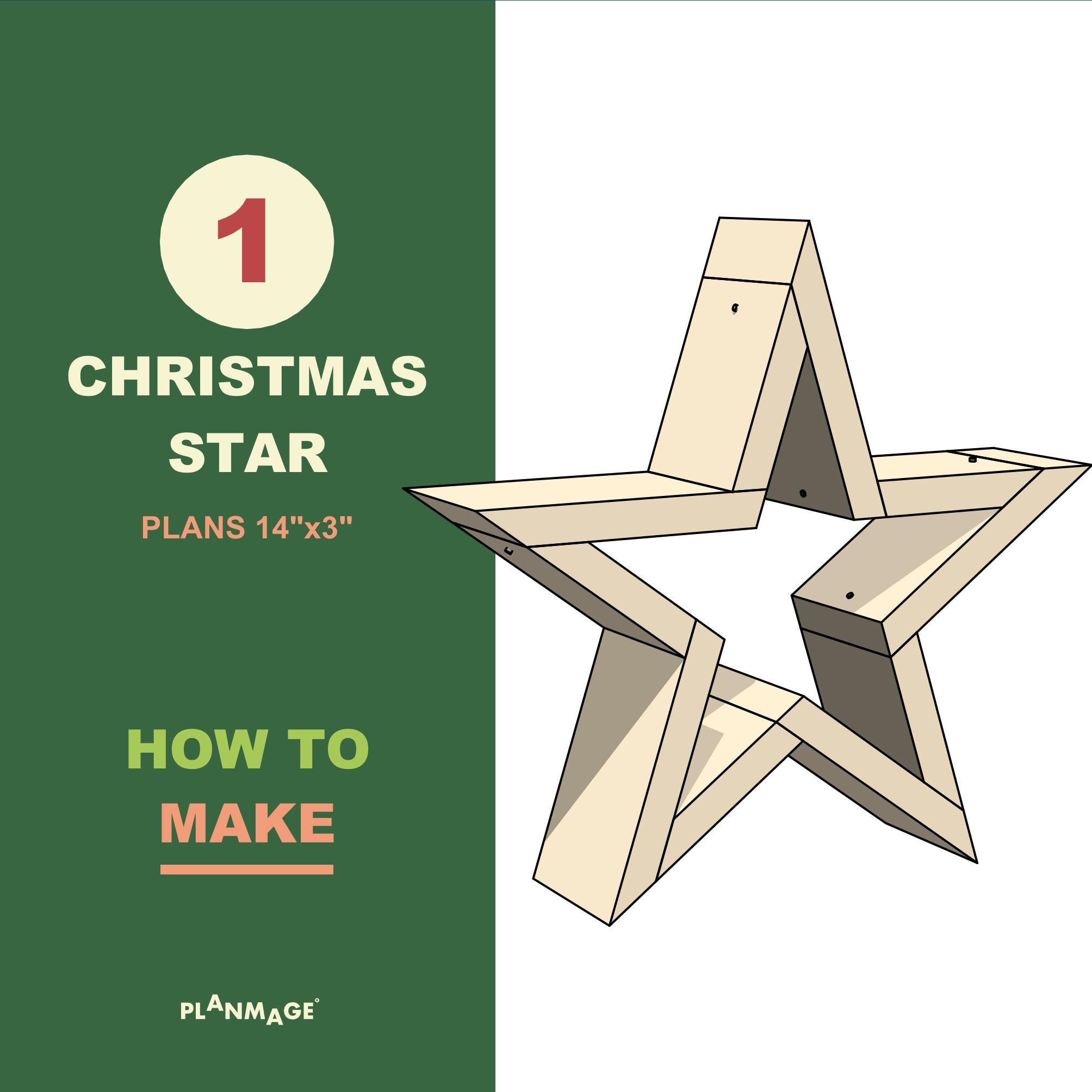 Bauplne fr Weihnachtssterne aus Holz, 35,6 x 7,6 cm  DIY-PDF-Download -  Etsy.de