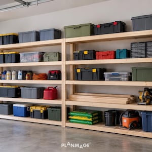 DIY Garage Shelving Plans, Simple Shelving Unit (PDF Download)