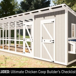 Walk-in Chicken Coop Plans: Large Shed Roof Design (PDF Download)