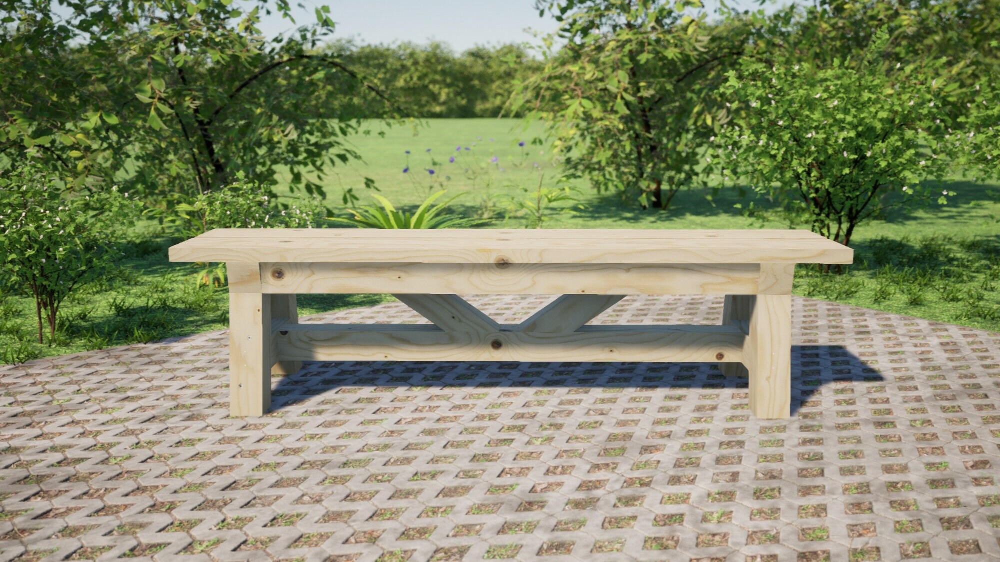 Farm Bench Plans 72x15 in DIY Outdoor Bench Plans Etsy