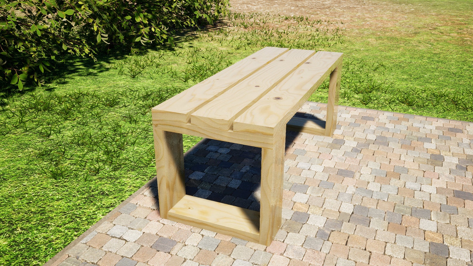 Outdoor Bench Plans 48x18 in - DIY Garden Bench - Etsy