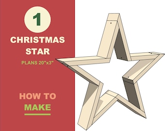 Wooden Christmas Star Plans 20x3 in - DIY PDF Download