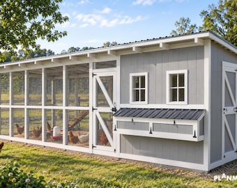 Walk-in Chicken Coop Plans: Large Shed-Roof Coop for 20–24 Chickens (PDF Download)