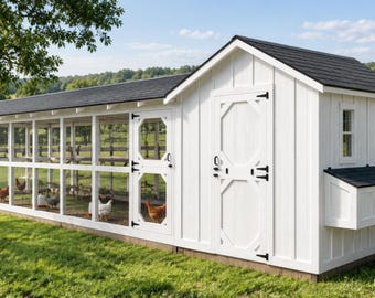 Moderne Hühnerstallpläne für 24 Hühner – DIY-Holzbearbeitungspläne (PDF-Download)