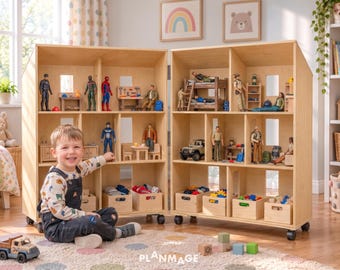 Planos para casa de muñecas plegable a escala 1:6, guía en PDF para construir una casa de juegos de madera de 3 pisos.