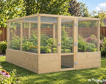 DIY Raised Garden Bed Plans: 10x12 Walk-In with Deer Fence (PDF)