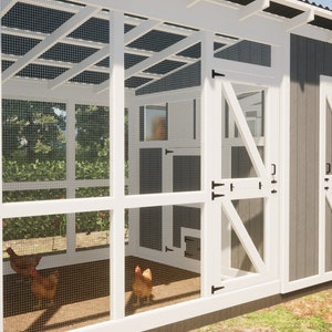Walk-in Chicken Coop Plans / Chicken Shed Plans - Best for 20-24 Chickens and Plywood Panel Siding  / Large Chicken Coop Plans DIY / Chicken Coop Plans with Run / Hen House Plans / Small Farm PDF Blueprint - Cozy coop style for your chickens