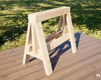 Heavy Duty Sawhorse Plans PDF – Beginner DIY Woodworking (Digital Download)