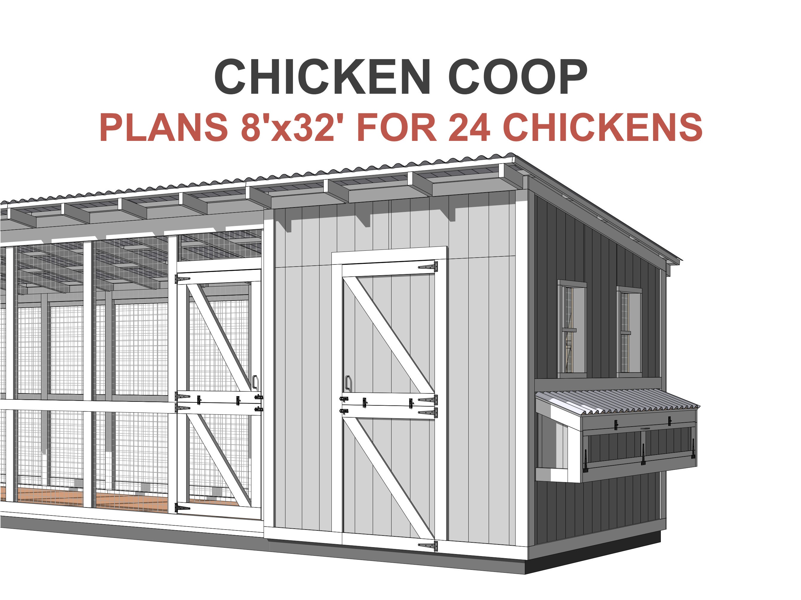 Walkin Chicken Coop Plans 24 Chickens PDF Chicken Shed Etsy Australia