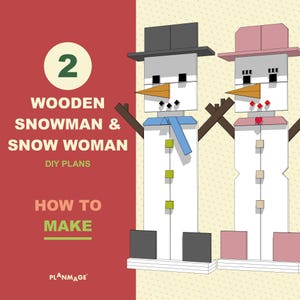 DIY Wooden Snowman & Snow Woman Plans: Christmas Decoration (PDF Download)