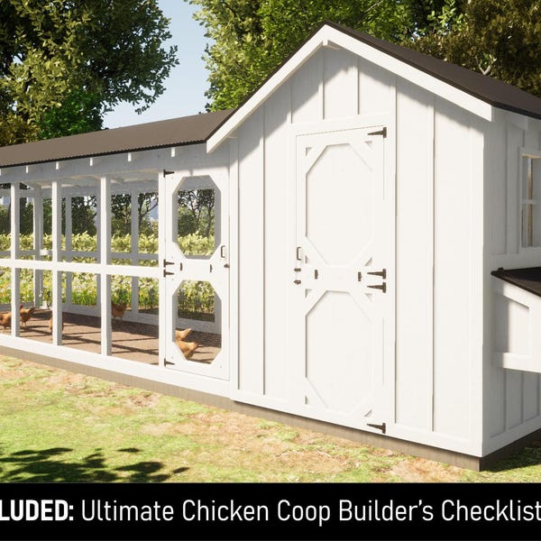 Modern Chicken Coop Plans 24 Chickens DIY Woodworking Plans PDF Download