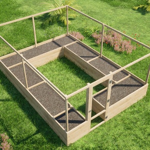 Large Raised Garden Bed Plans: 12x16 Walk-In Deer Fence (PDF)
