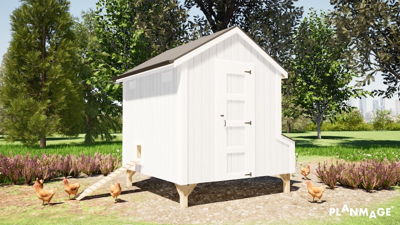 Chicken Coop Plans 20 Chickens - 8x8 Ft Building Size PDF Download - Etsy