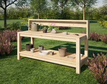Planos de banco para macetas de 2,13 x 0,60 m - Descarga digital DIY