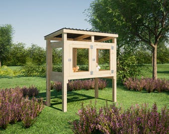 Outdoor Rabbit Hutch Plans 2 Cages 6x3 ft - PDF Instructions Digital Download