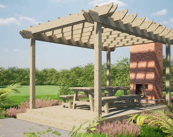 10x15 ft Pergola Plans: DIY Outdoor Gazebo Design (PDF)