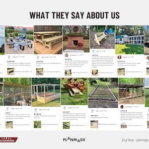 Positive 5-star customer reviews and photos highlight what buyers love about our woodworking plans and house designs. From chicken coop plans to outdoor furniture, picnic table designs, and garden shed plans, customers praise the clarity, accuracy, and beginner-friendly instructions. All plans are available as instant PDF downloads, offering detailed measurements and step-by-step guidance for DIYers of every skill level.