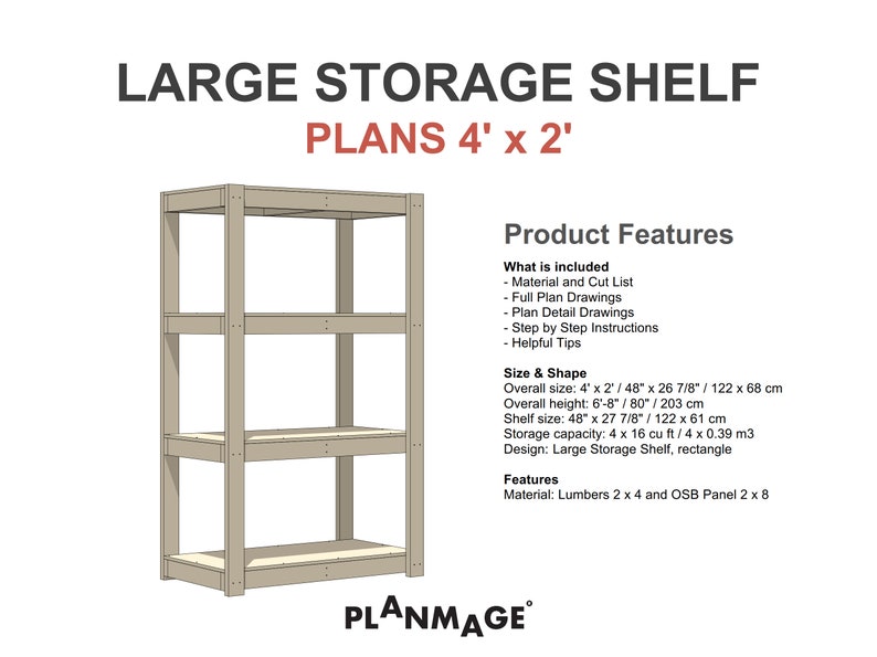 Simple Storage Plan Large Storage Shelf Plans Bundle 1 - DIY Modular Shelves Download - Etsy