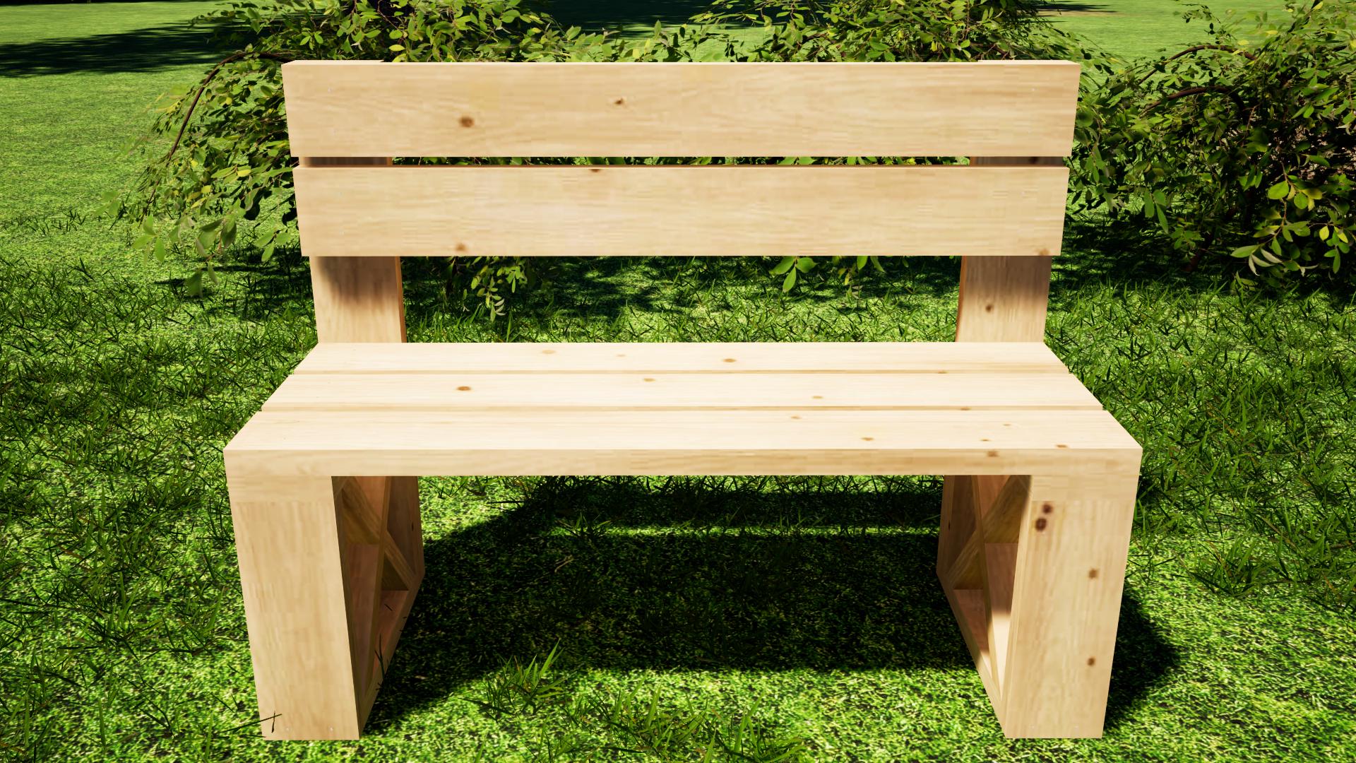 屋外ベンチプラン 48 x 19 インチ - 背もたれ付き DIY ガーデンベンチ