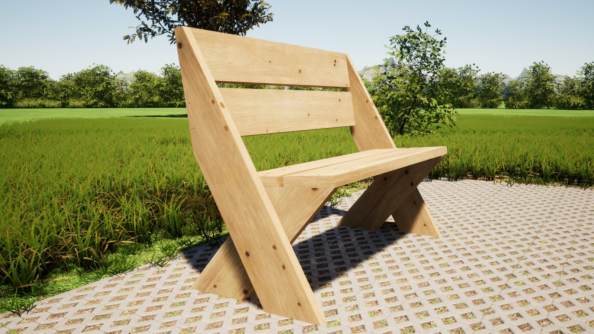 Leopold Bench Plans 51x24 in - DIY Garden Bench with Backrest