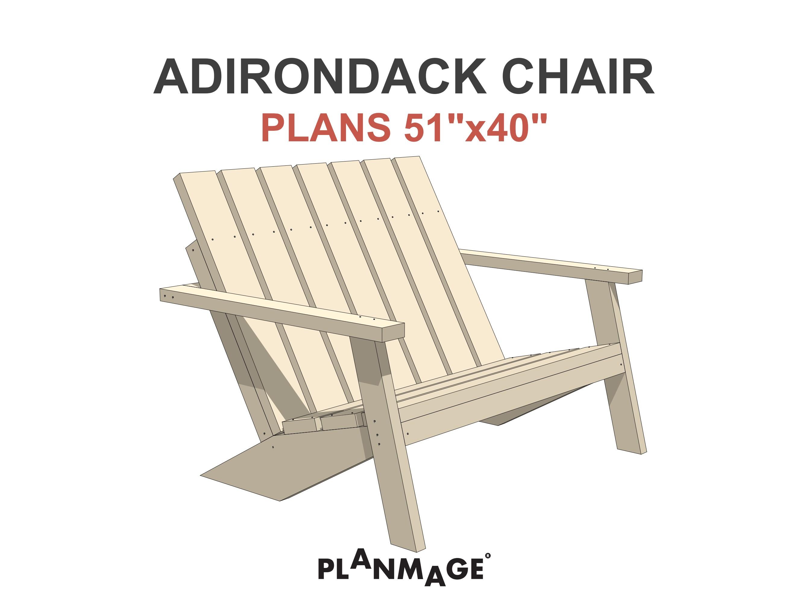 Dubbele Adirondack-stoelplannen 52 x 40 in - doe-het-zelf 2-zits  buitenstoel met armleuning - Etsy België, image size:2681x2008