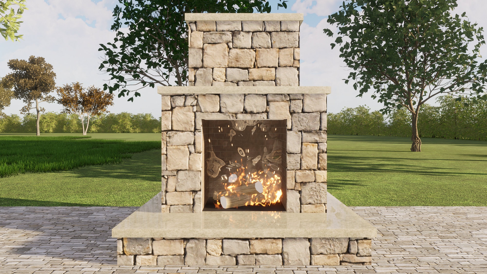 Outdoor Fireplace Plans 4x5 Ft PDF DIY Blueprint Etsy
