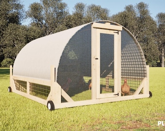 Chicken Tractor Plans 8x10 - DIY Mobile Hoop Coop PDF Download Backyard Chicken Keeper Blueprints