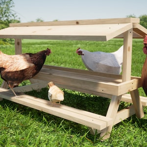 Roofed Chicknic Table 32x17 in Plans - DIY Chicken Picnic Table PDF Download
