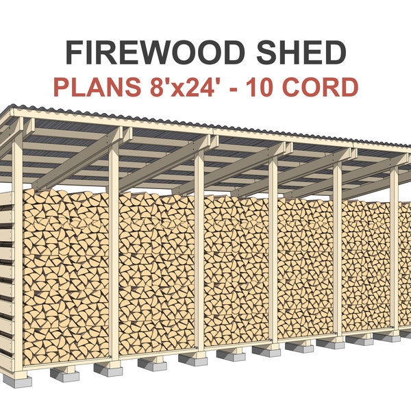 Firewood Shed Plans - Etsy