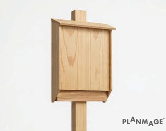 Bat House Plans – Single Chamber DIY Bat Habitat Blueprint PDF Download