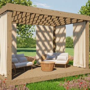 Modern Pergola Plans 10x15 ft - DIY Pergola Build Modern Gazebo Plans