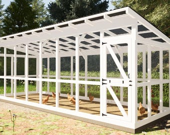 Planos de un gallinero grande: corral casero para 20-25 gallinas (Descarga PDF)