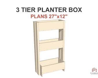 3 Tier Garden Planter Box Plans: DIY Outdoor Planter (PDF)