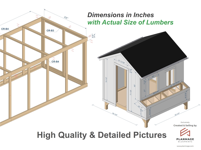Chicken Coop Plans PDF 20 Chickens DIY Chicken Run Plans Etsy