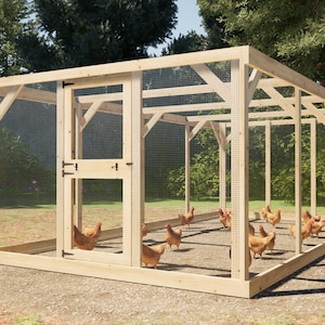 10x20 Chicken Run Plans: DIY Chicken Pen for 20-25 Chickens (Digital Download PDF)