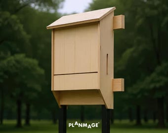 Bat House Plans – Two-Chamber Box DIY Bat Habitat Blueprint PDF Download