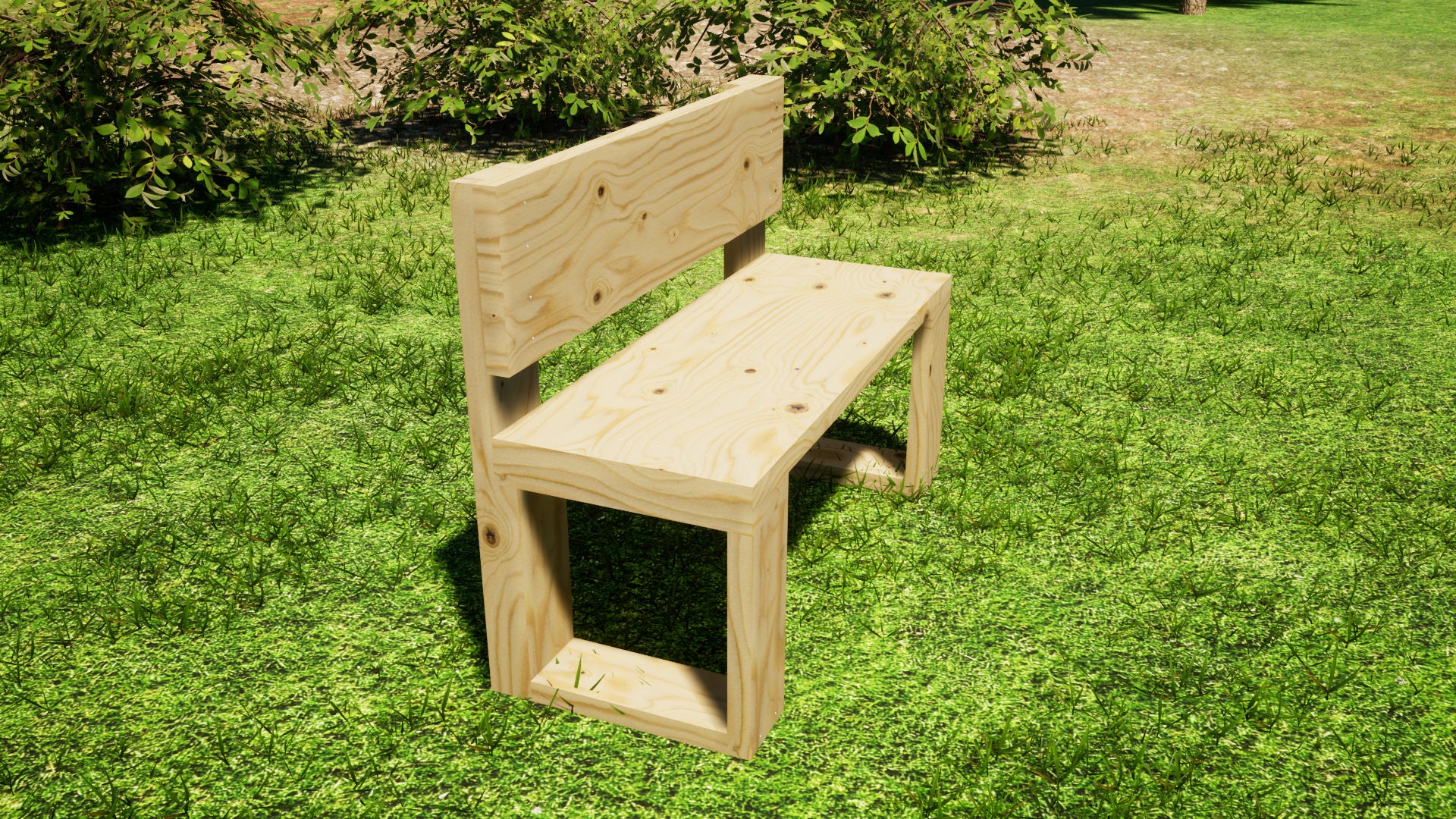 Small Outdoor Bench Plans 43x18 in - DIY Garden Bench With Backrest - Etsy