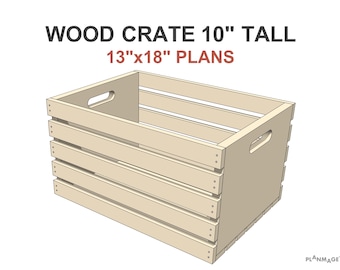 Wood Crate Plans: DIY Storage Box, 13x18-in (PDF Download)